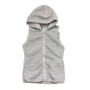 Widgeon Girls Hooded Faux Fur Vest Gray Size L Large | Cozy Zip-Up Winter Outer